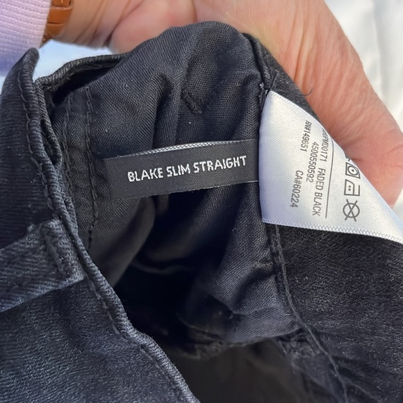 Hudson Blake Slim Straight Black Jeans size 30, 32L - Picture 13 of 16